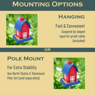 Show full view: North States Americana Barn Bird Feeder, Red & Blue slide 8 of 10