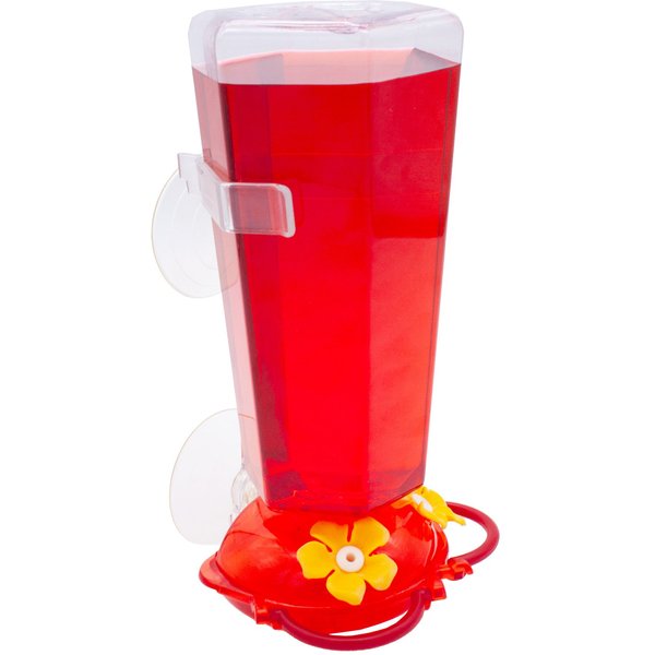 North States Clearview Window-Mount Hummingbird Feeder, Red, 27-oz