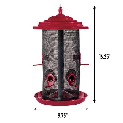 Show full view: North States Crimson Extra Large Twin Bird Feeder, Red slide 2 of 6