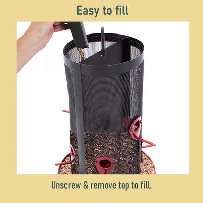 Show full view: North States Crimson Extra Large Twin Bird Feeder, Red slide 4 of 6