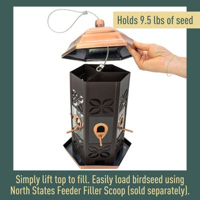 Show full view: North States Hexagon Wild Bird Feeder, Copper slide 3 of 9