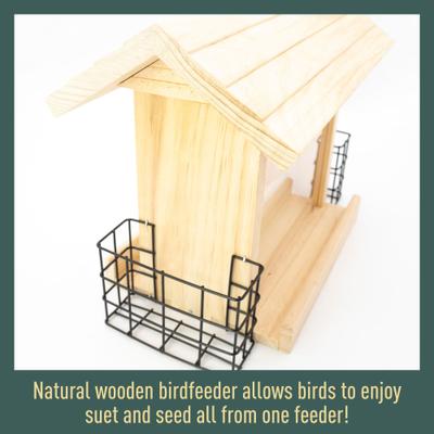 Show full view: North States Impeckable Suet & Birdseed Wild Bird Feeder, Natural slide 7 of 7