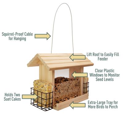 Show full view: North States Impeckable Suet & Birdseed Wild Bird Feeder, Natural slide 5 of 7