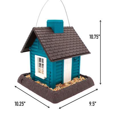 Show full view: North States Lakeside Cabin Bird Feeder, Teal slide 6 of 8