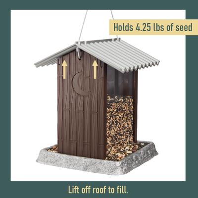 Show full view: North States Outhouse Bird Feeder, Bronze & Brown slide 2 of 6