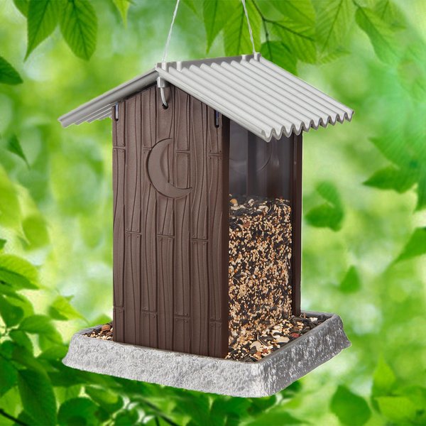 North States Outhouse Bird Feeder, Bronze & Brown