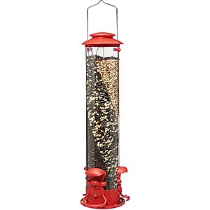 North States Triple Twist Tube Bird Feeder, Red