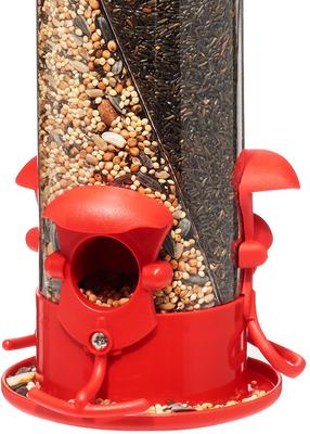Show full view: North States Triple Twist Tube Bird Feeder, Red slide 2 of 5