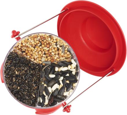 Show full view: North States Triple Twist Tube Bird Feeder, Red slide 3 of 5