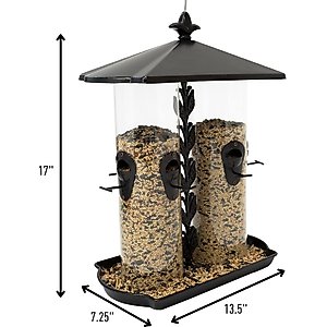 North States Ultimate Dual Tube Wild Bird Feeder, Bronze