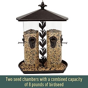 North States Ultimate Dual Tube Wild Bird Feeder, Bronze