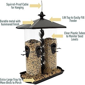 North States Ultimate Dual Tube Wild Bird Feeder, Bronze