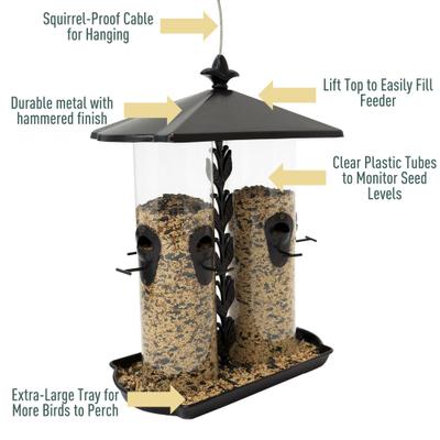 Show full view: North States Ultimate Dual Tube Wild Bird Feeder, Bronze slide 6 of 9