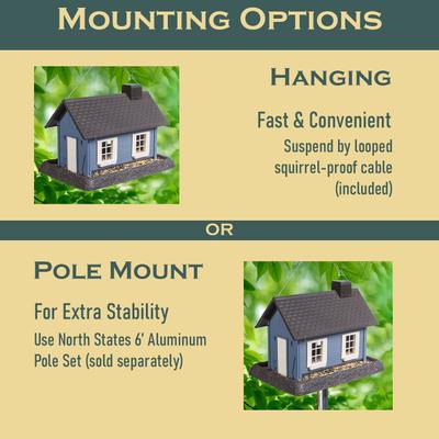 Show full view: North States Village Collection Bird Feeder, Blue Cottage, Large slide 3 of 8