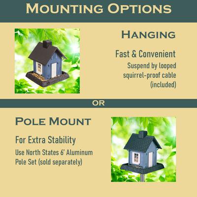 Show full view: North States Village Collection Bird Feeder, Blue Cottage, Small slide 5 of 9