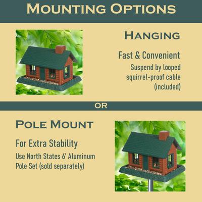 Show full view: North States Village Collection Large Bird Feeder, Log Cabin slide 5 of 10