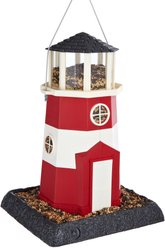 North States Village Collection Lighthouse Bird Feeder, Red