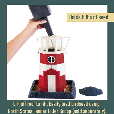 Show full view: North States Village Collection Lighthouse Bird Feeder, Red slide 3 of 10