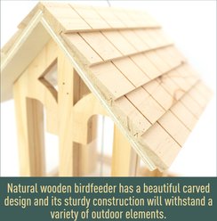 North States Wood Chalet Wild Bird Feeder, Natural slide 2 of 7