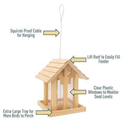 Show full view: North States Wood Chalet Wild Bird Feeder, Natural slide 5 of 8