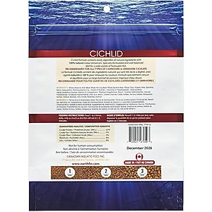 NorthFin Cichlid Formula 2 mm Sinking Pellets Fish Food, 250-g bag