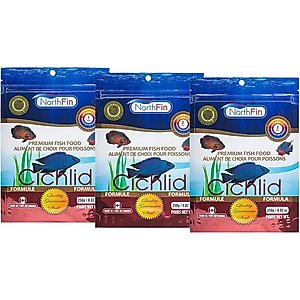 NorthFin Cichlid Formula 2 mm Sinking Pellets Fish Food, 250-g bag
