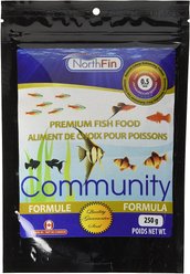 NorthFin Community Formula 0.5 mm Sinking Pellets Fish Food, 250-g bag