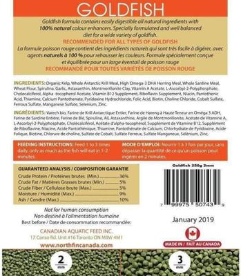 Show full view: NorthFin Goldfish Formula 3 mm Sinking Pellets Fish Food, 250-g bag slide 3 of 5