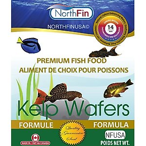 NorthFin Kelp Wafers 14 mm Fish Food, 100-g bag