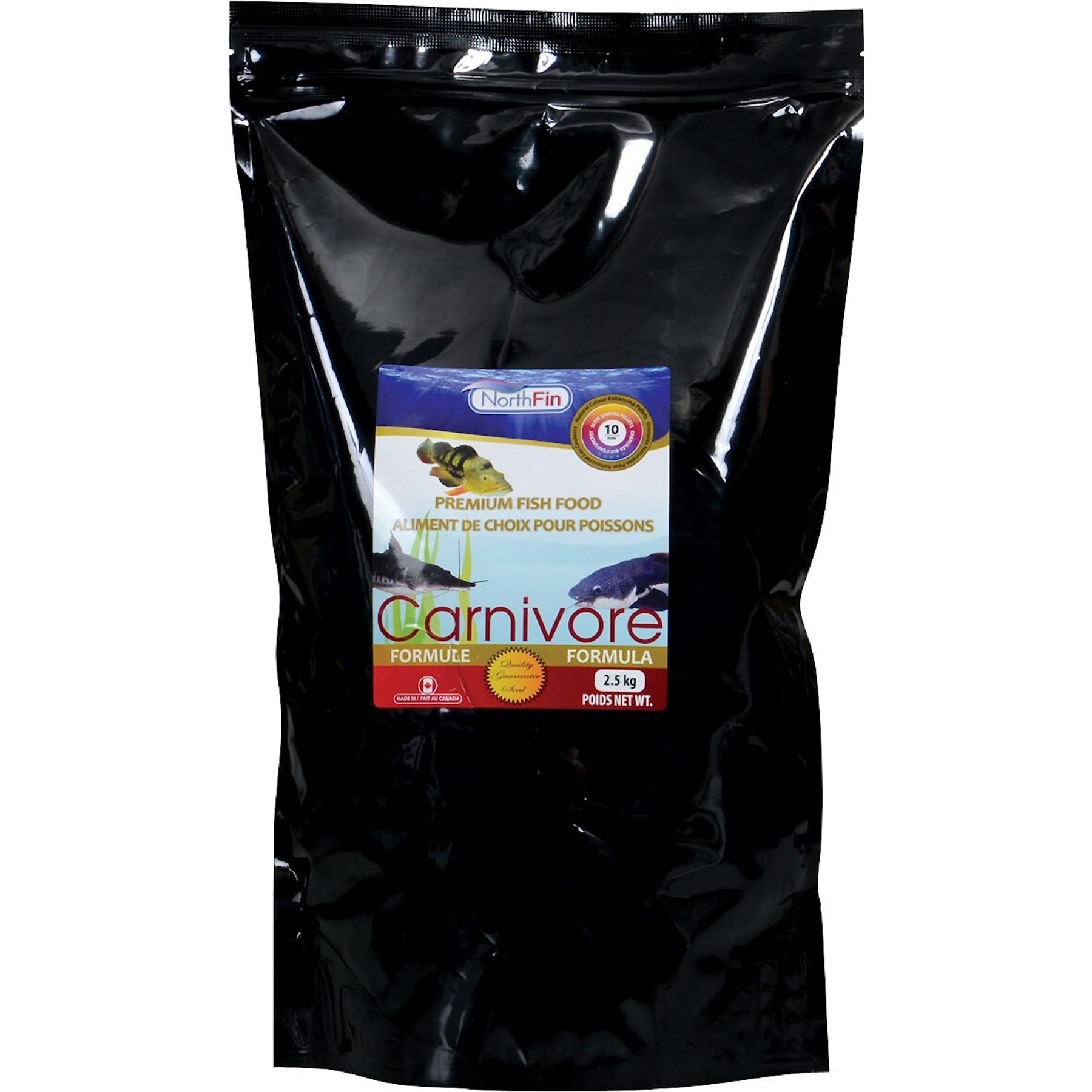 NorthFin Mass Carnivore Formula 10 mm Sinking Pellets Fish Food, 2.5-kg bag