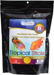 NorthFin Tropical Sticks 3 mm Floating Fish Food, 500-g bag