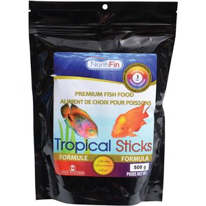 NorthFin Tropical Sticks 3 mm Floating Fish Food, 500-g bag