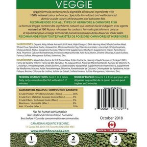 NorthFin Veggie Formula 1 mm Sinking Pellets Fish Food, 2.5-kg bag