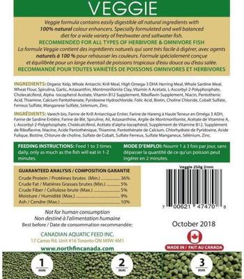 Show full view: NorthFin Veggie Formula 3 mm Sinking Pellets Fish Food, 100-g bag slide 3 of 6