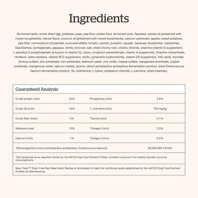 Show full view: Now Fresh Grain-Free Adult Red Meat Recipe Dry Dog Food, 22-lb bag slide 10 of 11