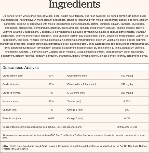 Show full view: Now Fresh Grain-Free Large Breed Adult Recipe Dry Dog Food, 25-lb bag slide 10 of 11