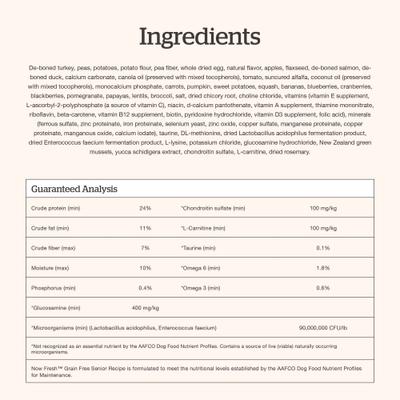 Show full view: Now Fresh Grain-Free Senior Formula Dry Dog Food, 12-lb bag slide 10 of 11