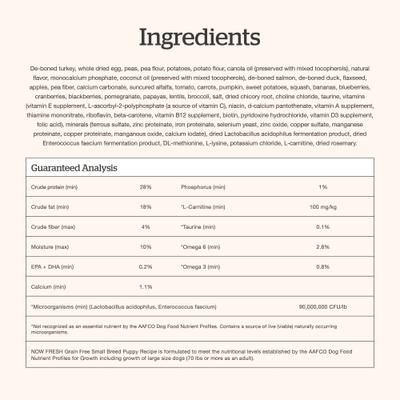 Show full view: Now Fresh Grain-Free Small Breed Puppy Recipe Dry Dog Food, 3.5-lb bag slide 10 of 11