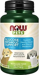NOW Pets Glucose Metabolic Support Dog Supplement, 90 count