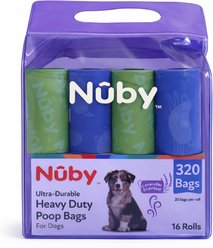 Nuby Poop Bags for Dogs, Heavy Duty, Ultra-Durable Leak-Proof Waste Bags, Strong & Tear-Resistant, Fits Standard Dispensers Scented, Lavender Scent