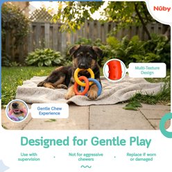 Nuby Triple Ring Calming Vanilla Scent Multi Textured Teething Dog Chew Toy, Assorted slide 2 of 6