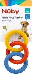 Nuby Triple Ring Calming Vanilla Scent Multi Textured Teething Dog Chew Toy, Assorted slide 1 of 6