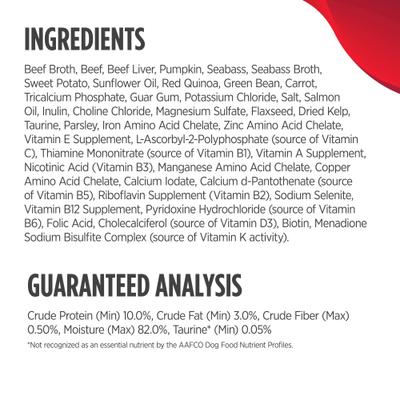 Show full view: Nulo Ancient Grain Savory Stew Puppy & Adult Beef & Seabass Wet Dog Food, 6-oz can, 8 count slide 7 of 8