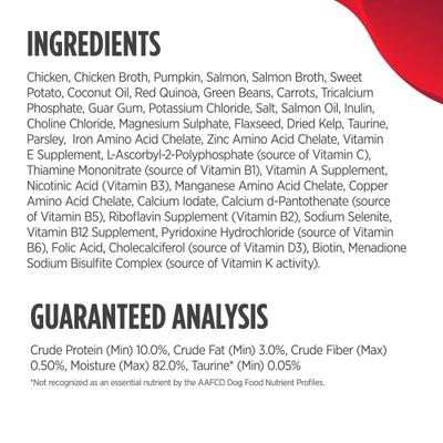 Show full view: Nulo Ancient Grain Savory Stew Puppy & Adult Chicken & Salmon Wet Dog Food, 6-oz can, 8 count slide 7 of 9