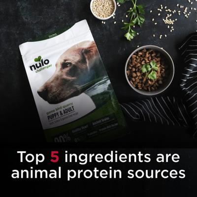 Show full view: Nulo Challenger Puppy & Adult Gamebird Quarry Duck, Turkey & Guinea Fowl Dry Dog Food, 24-lb bag slide 5 of 12