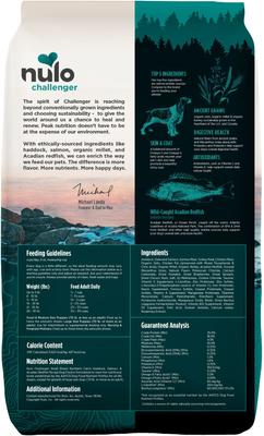 Show full view: Nulo Challenger Puppy & Adult Small Breed Northern Catch Haddock, Salmon & Acadian Redfish Dry Dog Food, 11-lb bag slide 3 of 12