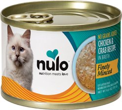 Nulo Chicken & Crab Finely Minced Canned Wet Cat Food, 6-oz can, case of 8