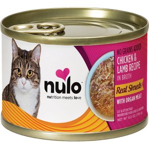 Nulo Chicken & Lamb with Organ Meats Shredded Canned Wet Cat Food, 6-oz can, case of 8