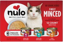Nulo Chicken & Tuna Variety Pack Finely Minced Wet Cat Food, 2.8-oz can, case of 12