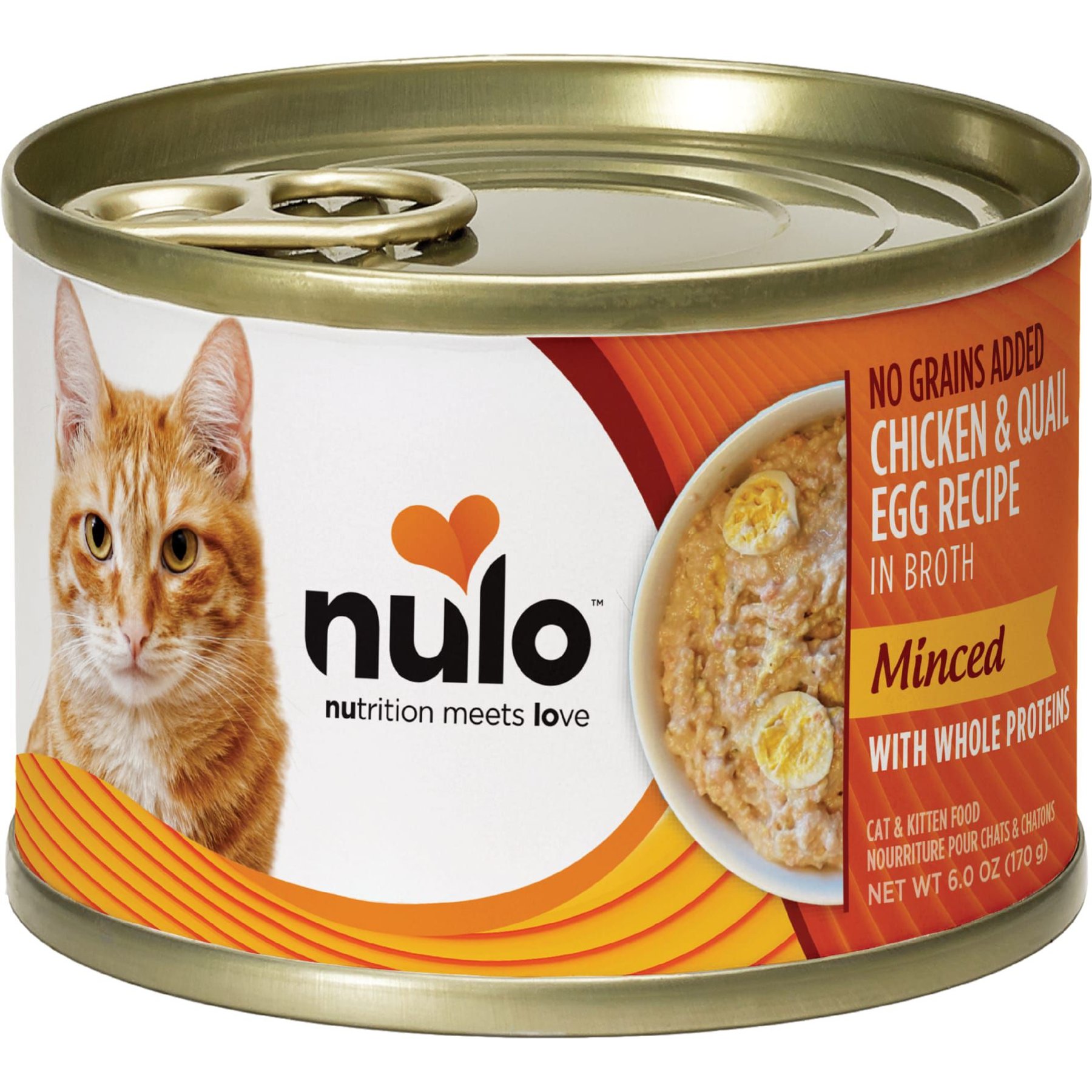 Nulo Chicken & Quail Egg Minced Canned Wet Cat Food, 6-oz can, case of 8